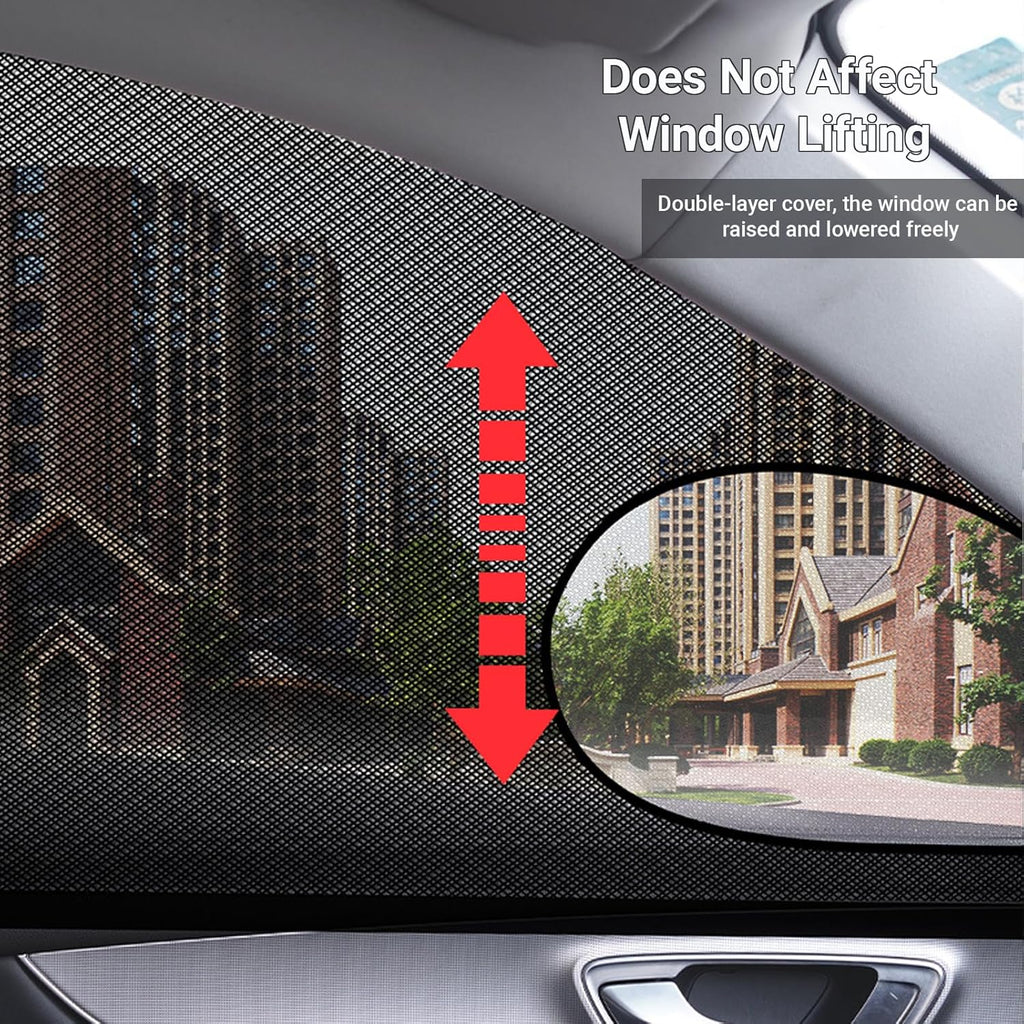 Car Window Sunshade with Mosquito Net Protection