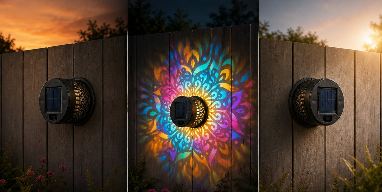 65K+ SOLD!✨Solar Mandala Wall Light | Outdoor Garden Fence Projector Lamp 🪐🌌