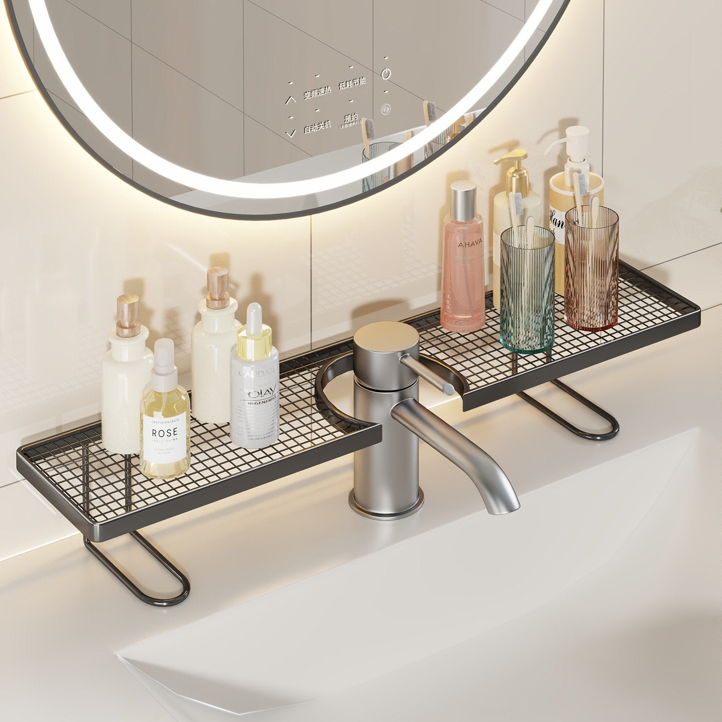 No-Drill Bathroom Vanity Storage Shelf