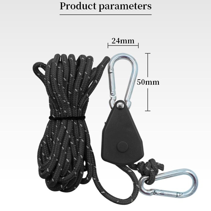 Adjustable Clothesline with Pulleys & Suitable for Camping Trips and Home Use