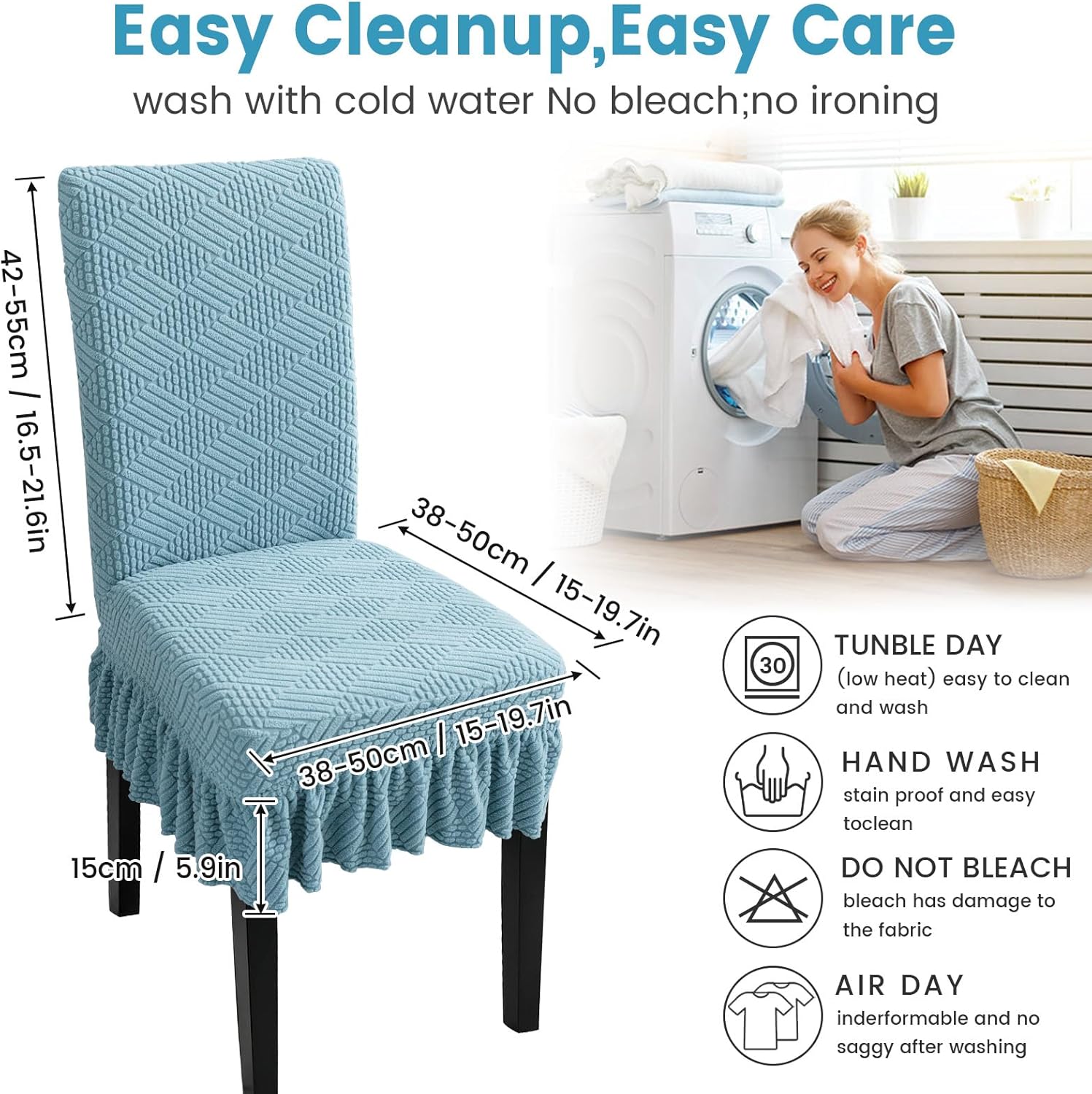 Dining Room Chair Cover with Skirt
