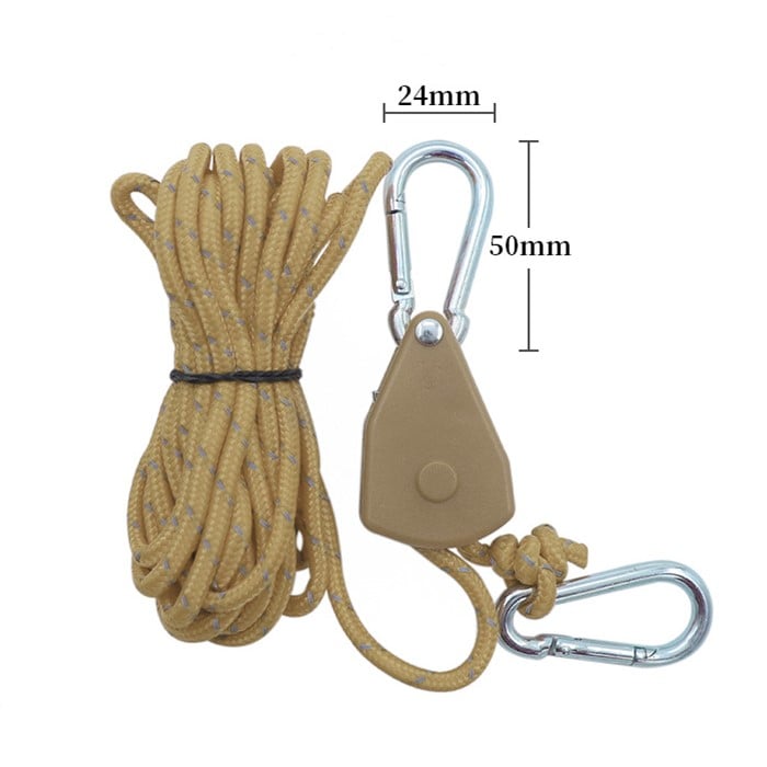 Adjustable Clothesline with Pulleys & Suitable for Camping Trips and Home Use