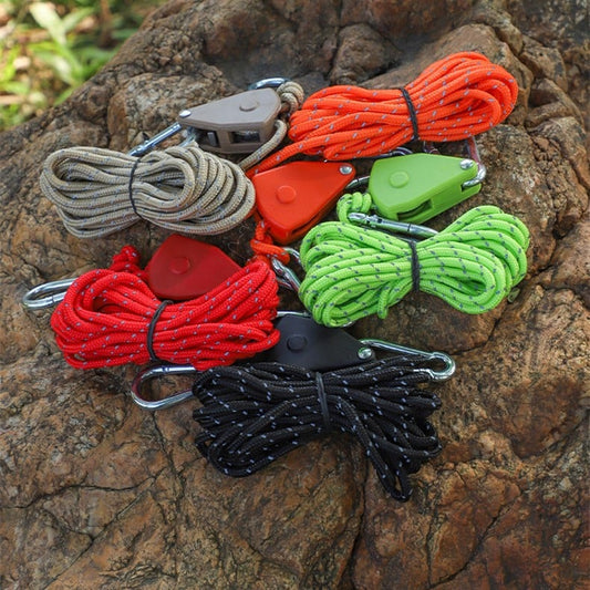 Adjustable Clothesline with Pulleys & Suitable for Camping Trips and Home Use