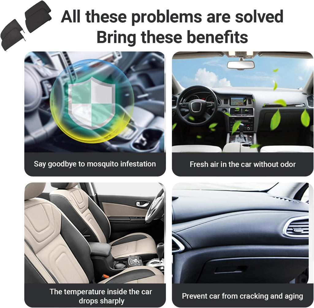 Car Window Sunshade with Mosquito Net Protection