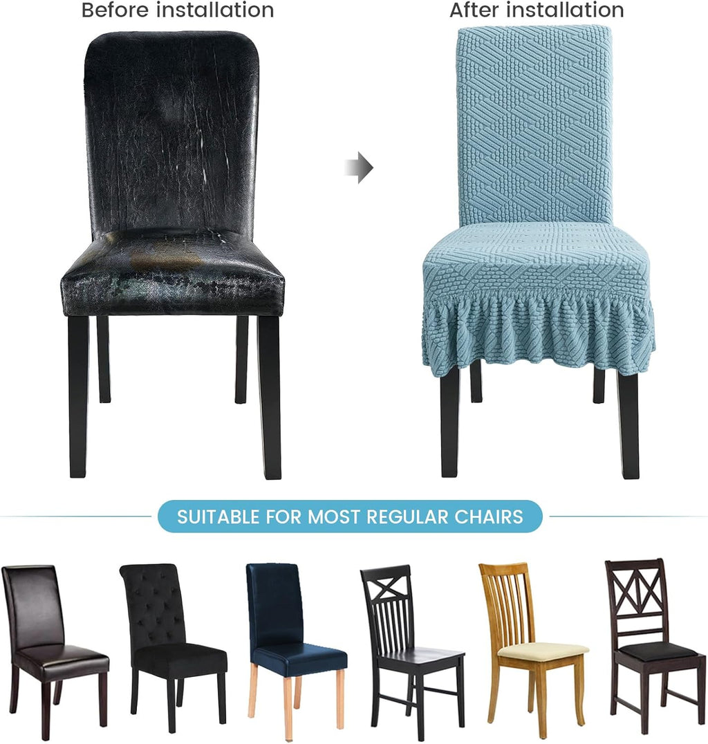 Dining Room Chair Cover with Skirt