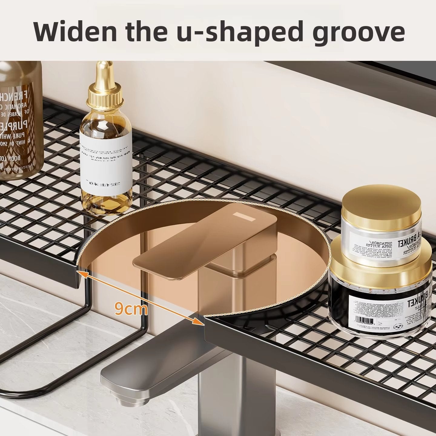 No-Drill Bathroom Vanity Storage Shelf