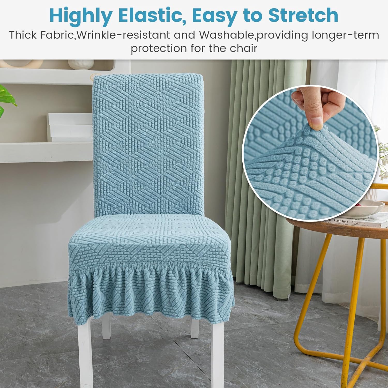 Dining Room Chair Cover with Skirt