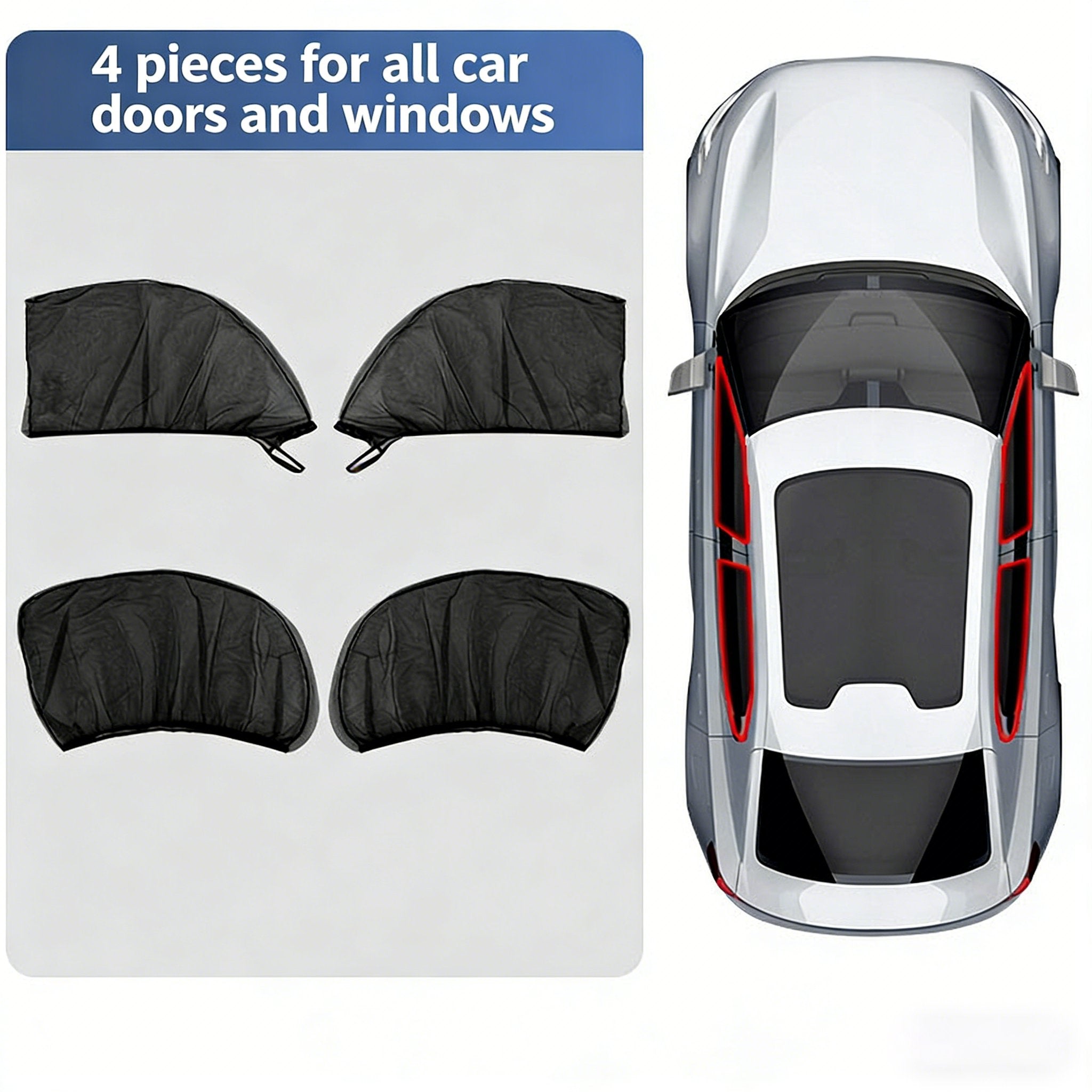 Car Window Sunshade with Mosquito Net Protection