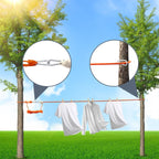 Adjustable Clothesline with Pulleys & Suitable for Camping Trips and Home Use