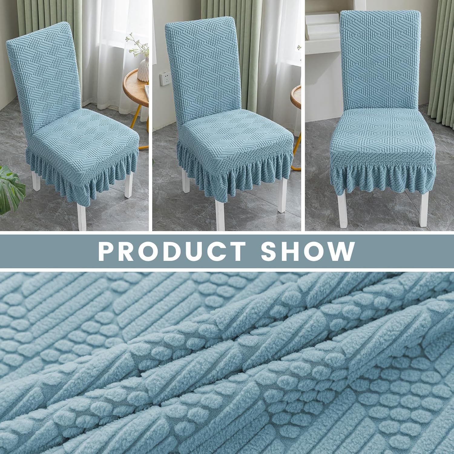 Dining Room Chair Cover with Skirt